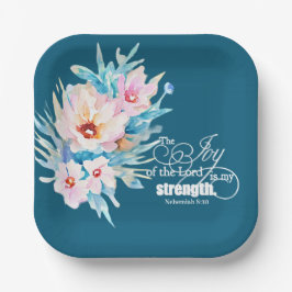 Plato De Papel La alegría del Señor floral