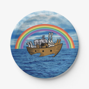 Plato De Papel La arca y el arco iris de Noah