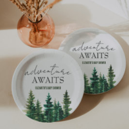 Plato De Papel La aventura espera a los pinos acuarelas y ruidoso