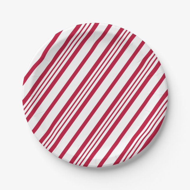 Plato De Papel La banda de Navidades Candy Cane (Anverso)