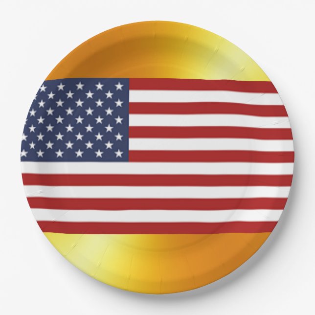 Plato De Papel La bandera de los Estados Unidos de América (Anverso)
