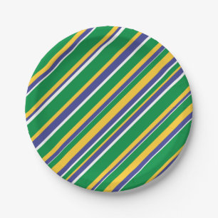 Plato De Papel La bandera del Brasil inspiró el modelo coloreado