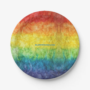 Plato De Papel La bandera del orgullo gay de SlipperyJoe color ar