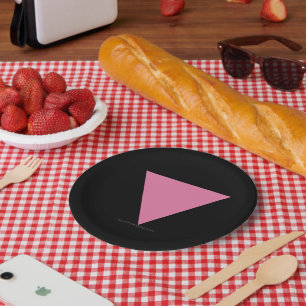 Plato De Papel La bandera del triángulo rosa de SlipperyJoe's sím