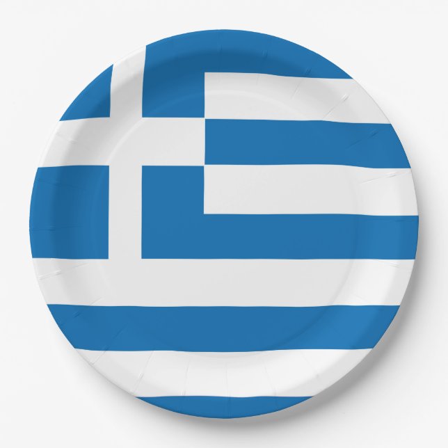 Plato De Papel La bandera nacional de Grecia (Anverso)