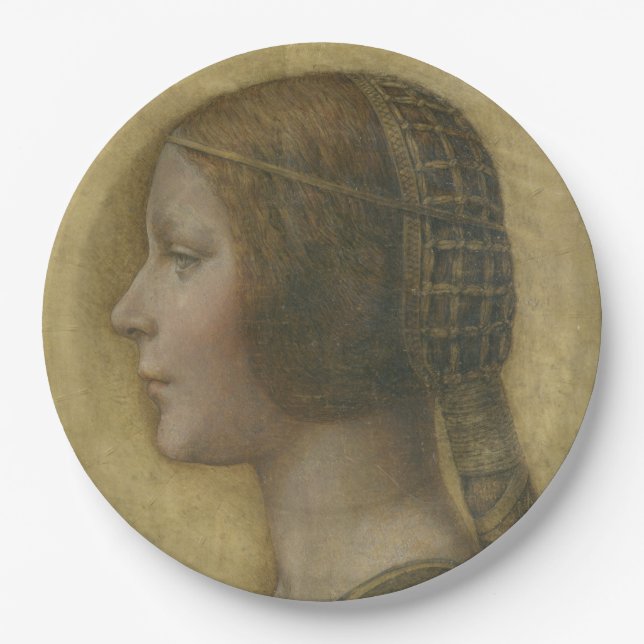 Plato De Papel La bella princesa (de Leonardo da Vinci) (Anverso)