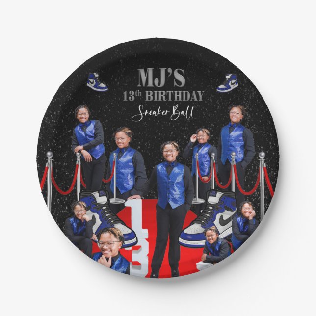 Plato De Papel La bola de zapatillas de MJ (Anverso)