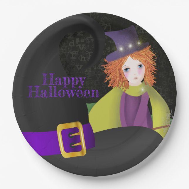 Plato De Papel La Buena Bruja y su Gorra (Anverso)