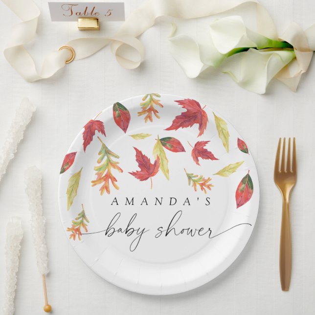 Plato De Papel La caída deja Baby Shower (Boda)