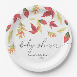 Plato De Papel La caída deja Baby Shower