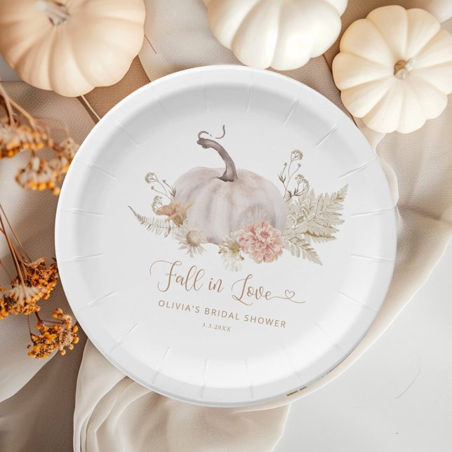 Plato De Papel La calabaza boho cae en la ducha amorosa de novia (Subido por el creador)