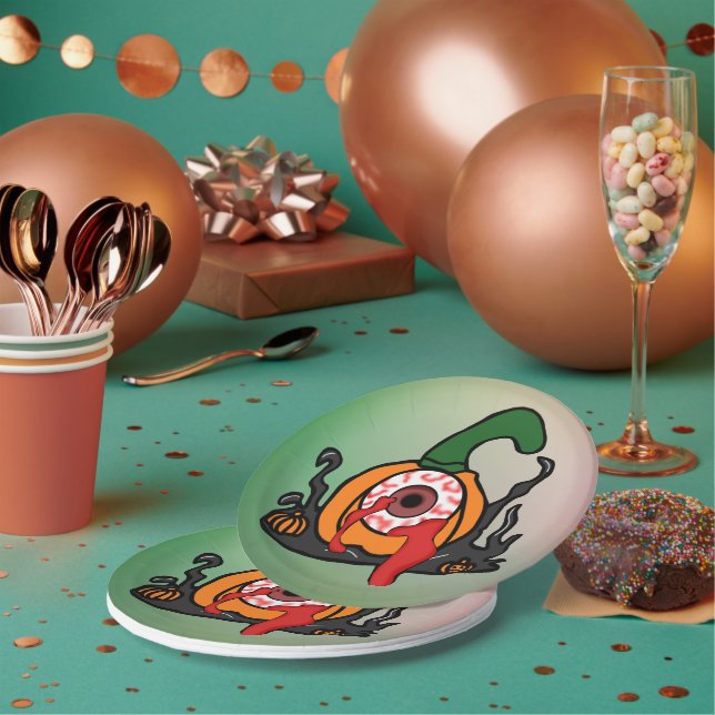 Plato De Papel La Calabaza De Tiro Sangriento (Multi)