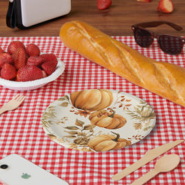 Plato De Papel La calabaza pequeña está en camino al Baby Shower 