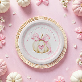 Plato De Papel La calabaza pequeña está en la manera en que las p