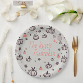 Plato De Papel La Calabaza Rústica