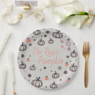 Plato De Papel La Calabaza Rústica