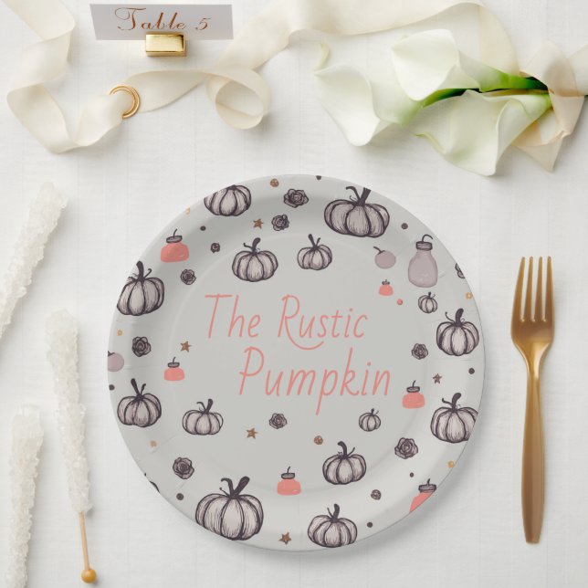 Plato De Papel La Calabaza Rústica (Boda)