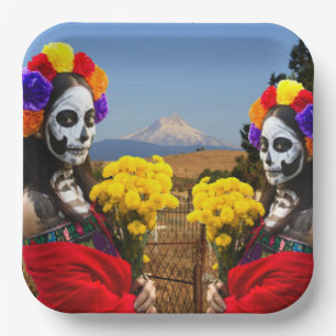Plato De Papel La Calavera Catrina