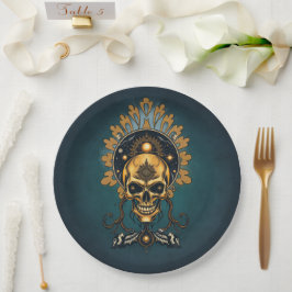 Plato De Papel La Calavera Dorada y sus secretos cósmicos.