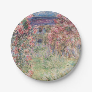 Plato De Papel La casa entre las rosas - Claude Monet