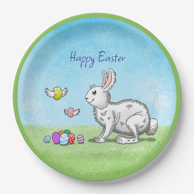 Plato De Papel La caza de huevos de Easter Bunny (Anverso)