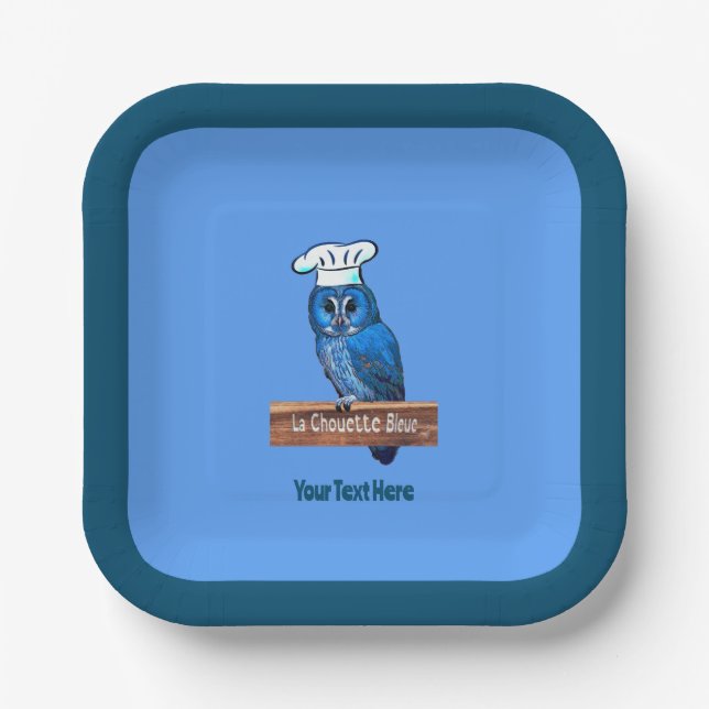 Plato De Papel La Chouette Bleue Cafe (Anverso)