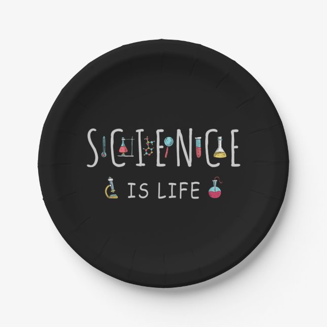 Plato De Papel La ciencia es la vida (Anverso)