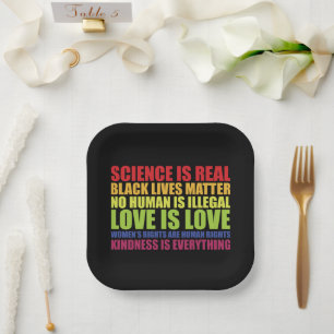 Plato De Papel La ciencia es real Las vidas negras importan Orgul