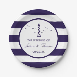 Plato De Papel La colección de Bodas del faro náutico