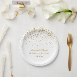 Plato De Papel La colección de Bodas Glam Gold Confetti