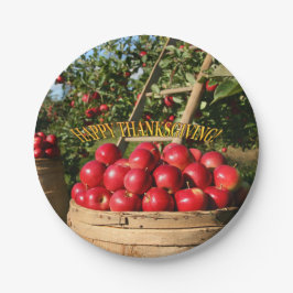 Plato De Papel La colorida cosecha de Apple Feliz Día de Acción d