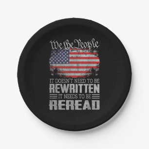 Plato De Papel La Constitución de la Bandera de Estados Unidos ne