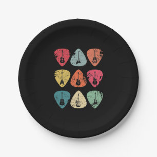 Plato De Papel La cosecha retro de Púa de guitarra para los guit
