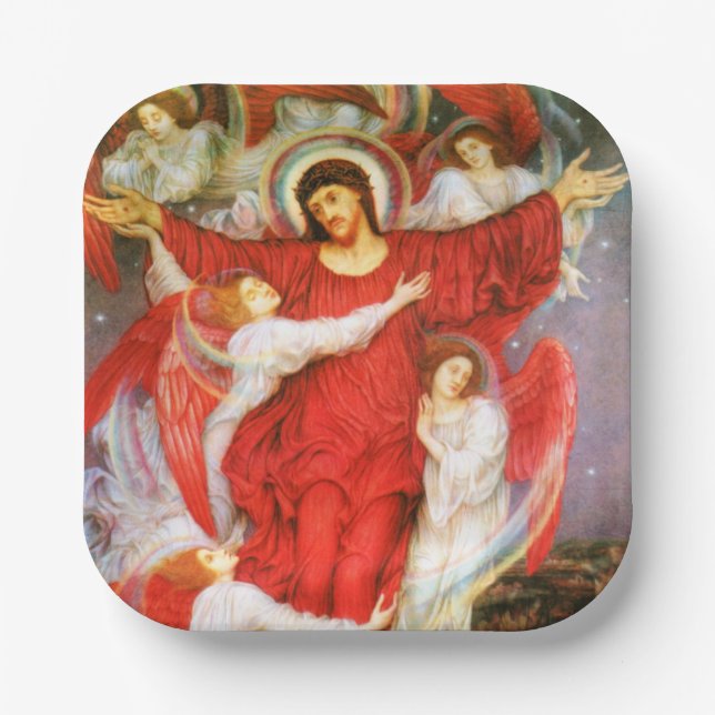 Plato De Papel La Cruz Roja (Crucifixión de Jesucristo) (Anverso)