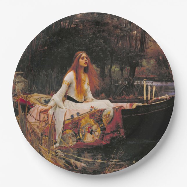 Plato De Papel La dama de Shalott (Belleza medieval) (Anverso)