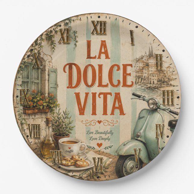 Plato De Papel La Dolce Vita Italian (Anverso)
