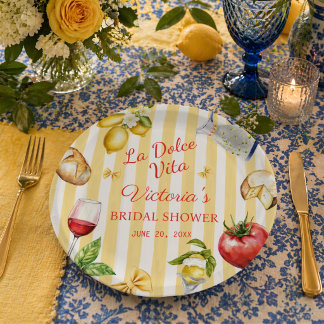 Plato De Papel La Dolce Vita Italian Bridal Shower 