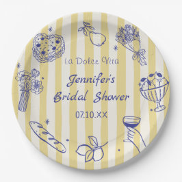 Plato De Papel La Dolce Vita Italian Lemon Bridal Shower
