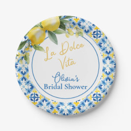Plato De Papel La Dolce Vita Lemon Bridal