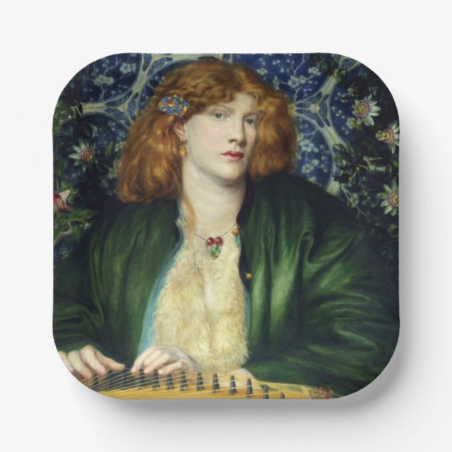 Plato De Papel La ducha azul (de Dante Gabriel Rossetti) (Anverso)