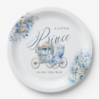 Plato De Papel La ducha azul real Prince