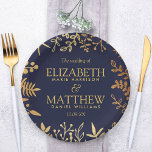 Plato De Papel La elegante colección de Bodas florales de la Mari<br><div class="desc">Celebre con estilo con estos modernos y muy modernos platos de papel de boda. El diseño es fácil de personalizar con tu propia redacción y tus invitados estarán encantados cuando vean estos fabulosos platos. Se pueden encontrar elementos coincidentes en la colección.</div>