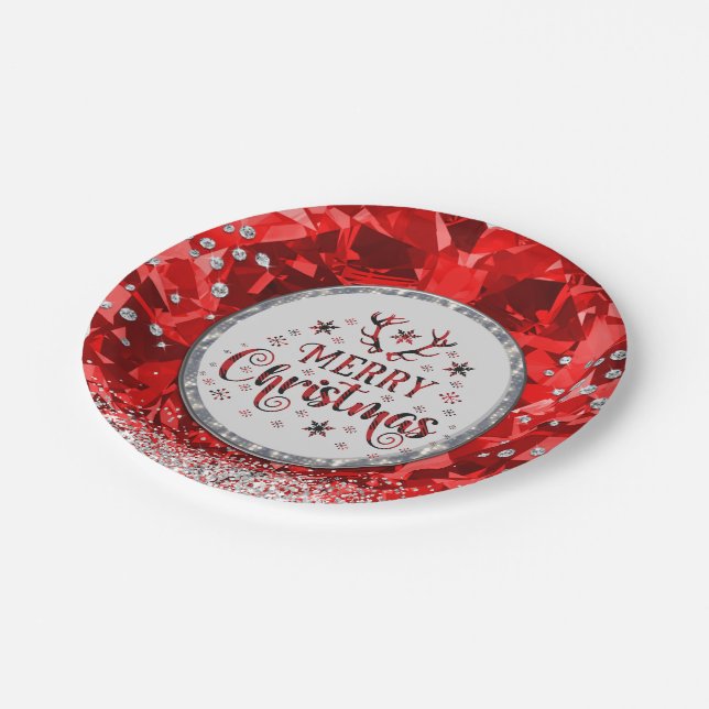 Plato De Papel La espléndida y roja navidad de la mora esmeralda (Angular)