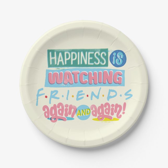 Plato De Papel La felicidad es ver a los amigos™ una y otra vez (Anverso)