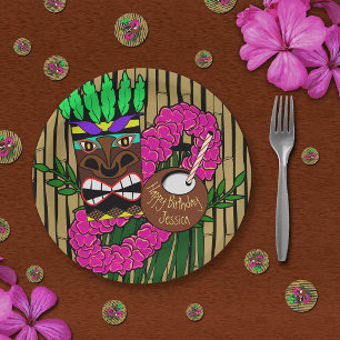 Plato De Papel La fiesta de cumpleaños de Luau platea nombre de