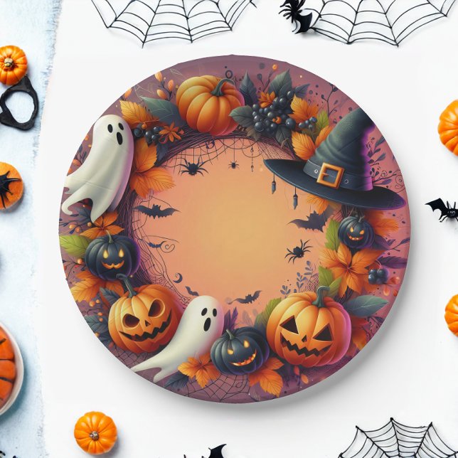 Plato De Papel La flor de la festividad de Halloween encantada (Subido por el creador)