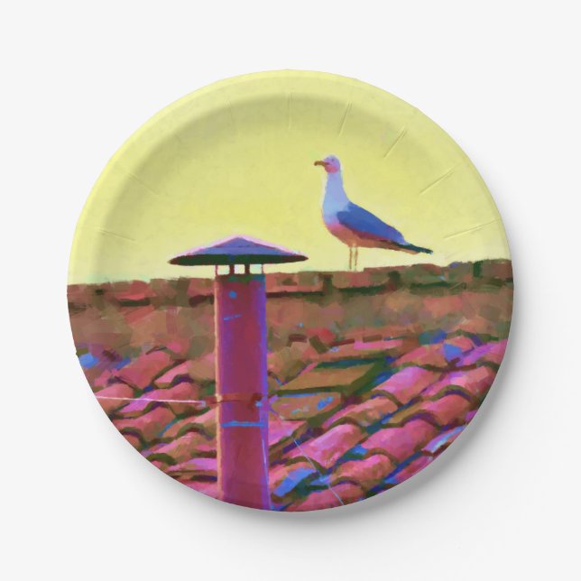 Plato De Papel La gaviota en una tarde de cónclave (Anverso)