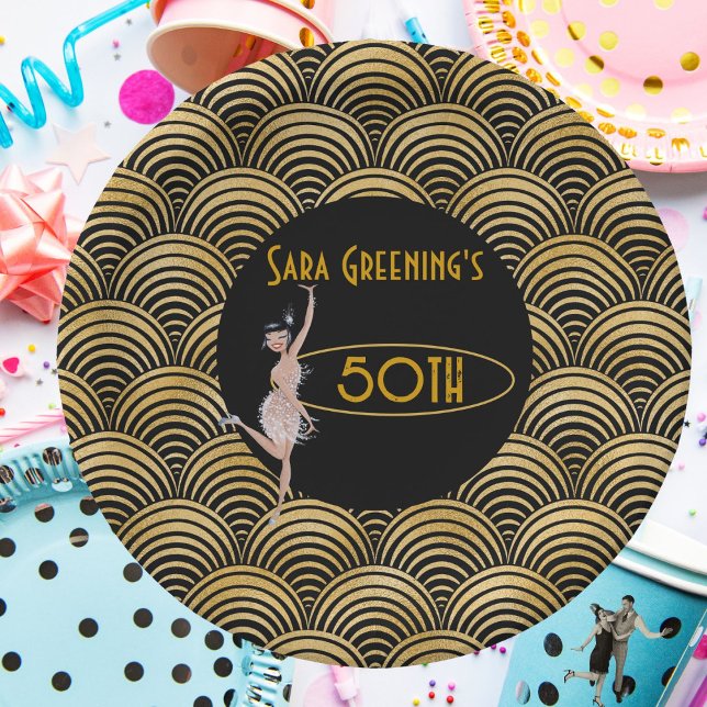 Plato De Papel La gran Gatsby de los 20's Flapper en 1920 (Roaring Twenties)