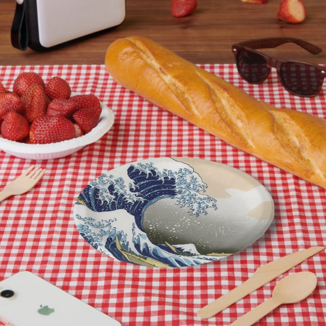 Plato De Papel La gran ola de Kanagawa (Picnic)