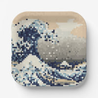 La gran ola de Kanagawa 8 bit Pixel Art